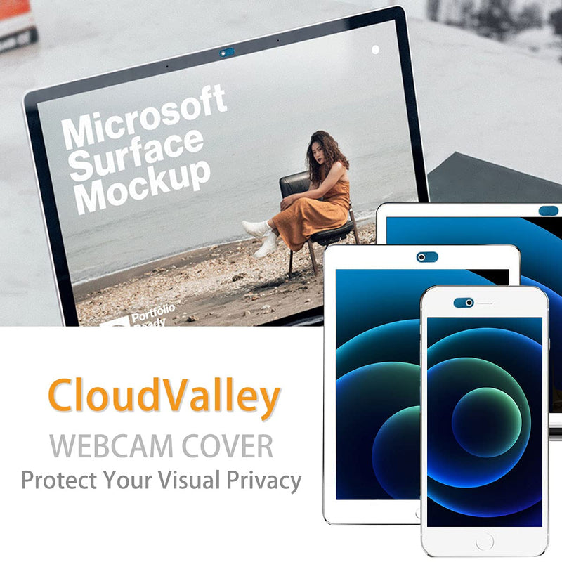 [Australia - AusPower] - Camera Cover Slide Ultra-Thin, Blue Webcam Cover for MacBook air, Laptop, iMac, Desktop, PC, MacBook Pro, iPad, iPhone 8/7/6, Privacy Web Camera Protection [2 Packs] Blue-2 Pcs 