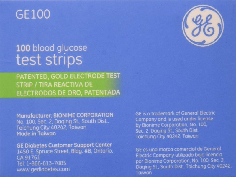 [Australia - AusPower] - GA/Bionime GE100 Diabetic Test Strips, 100 Count 100 Count (Pack of 1) 