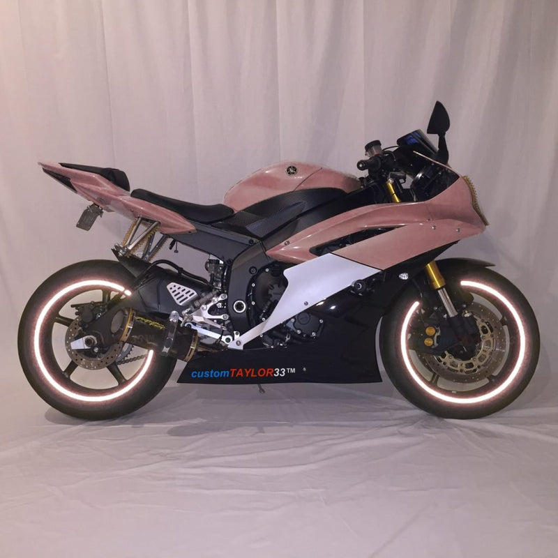 customTAYLOR33 Special Edition Pink High Intensity Grade Reflective Copyrighted Safety Rim Tapes, 17" (Rim Size for Most SportsBikes) 17"
