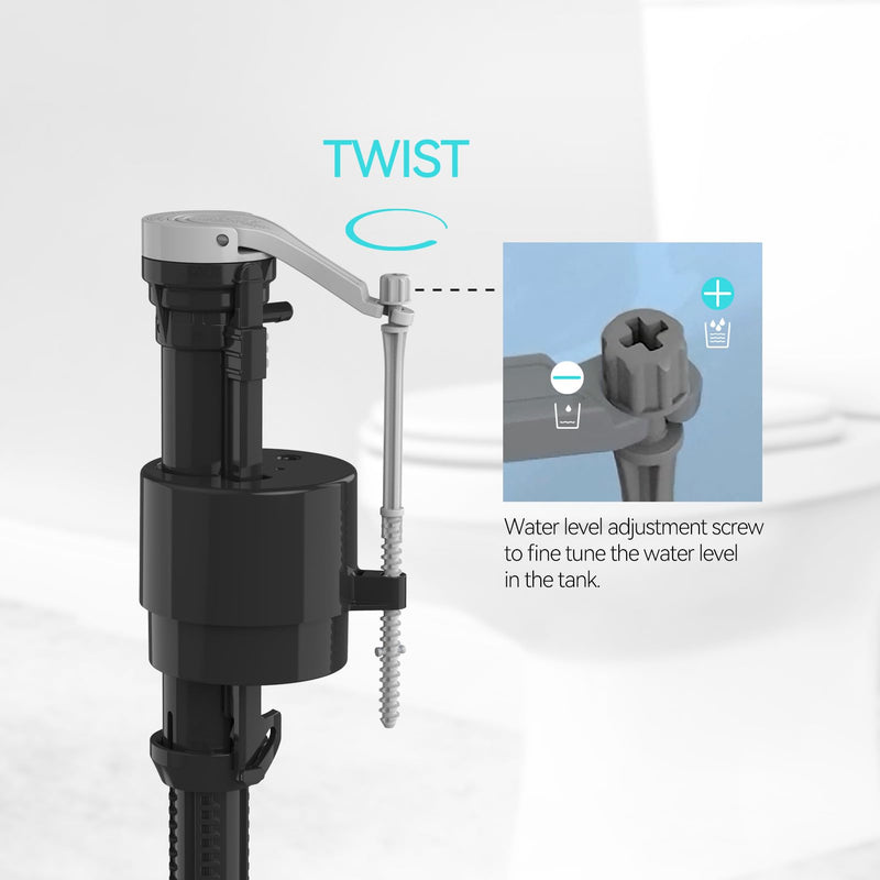 R&T Toilet Fill Valve A1320, Toilet Repair Kit Inside Tank, Universal Toilet Replacement Kit, Quiet and Fast Stop Toilet Leaks, Height Adjustable, Easy to Install No Plumber Required