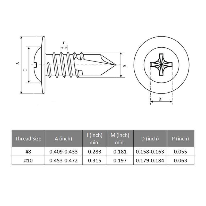 [Australia - AusPower] - 140pcs Self Drilling Screws for Metal,#8 x 1 1/4 Inch 410 Stainless Steel Self Tapping Sheet Metal Screws,Self Tapping Screws for Metal,Modified Truss Head #8 x 1-1/4 inch Silver Modified Truss Head 