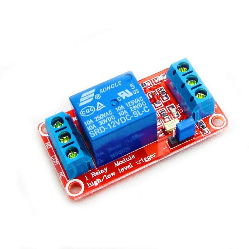 Hailege 2pcs 12V 1 Channel Relay Module Relay Switch with Optocoupler Isolation Support High or Low Level Trigger