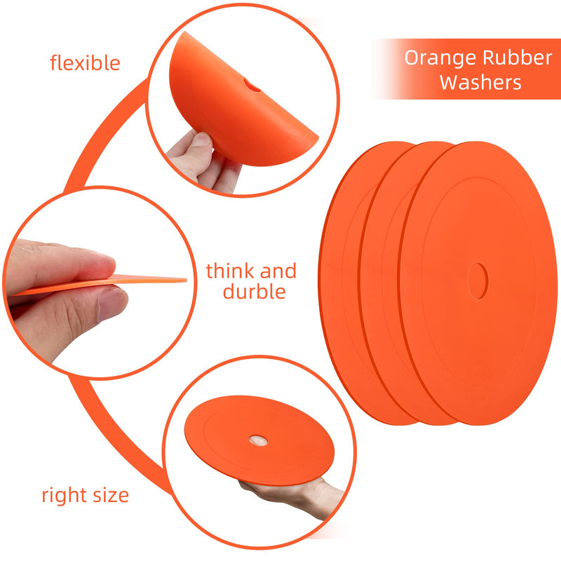 6 Pieces Low Profile Property Markers Orange Rubber Washers Driveway Marker for Low Profile Survey Stakes Screw in Survey Markers Flat Boundary Stakes Land Pins Ground Garden 6 Inches (No Nail