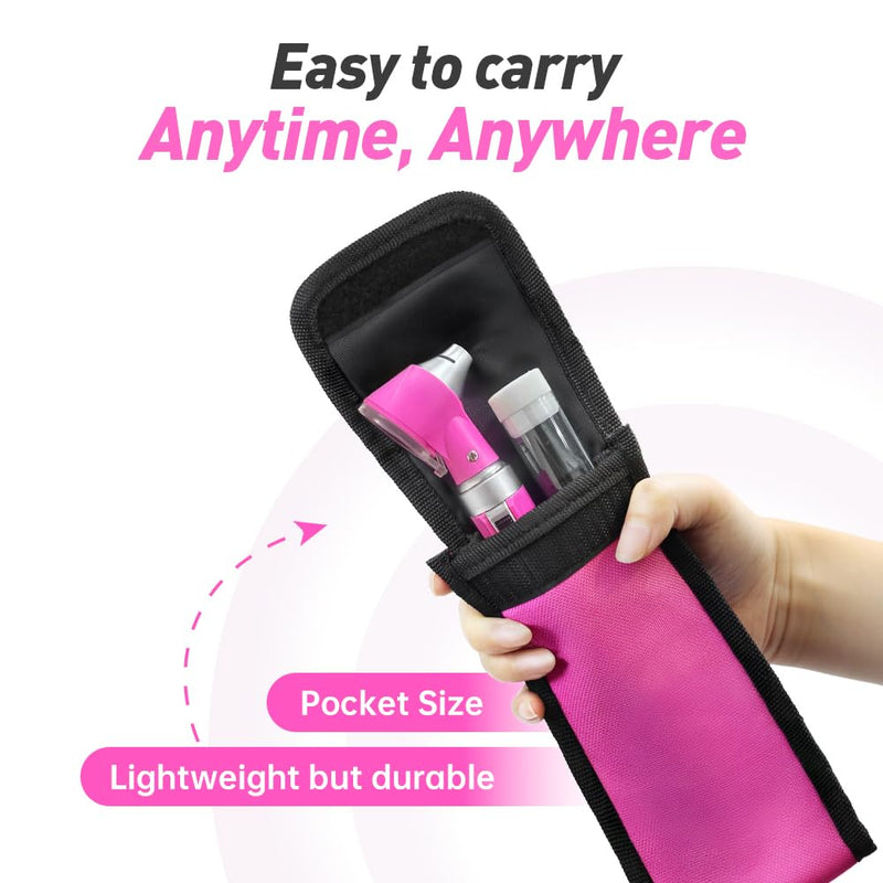 Scian Otoscope - Ear Scope with Light, Pocket Ear Diagnostic Kit with 3X Magnify Lens & 8 Speculum Tips for Kids,Elders,Dogs,Home Use (Pink) Pink