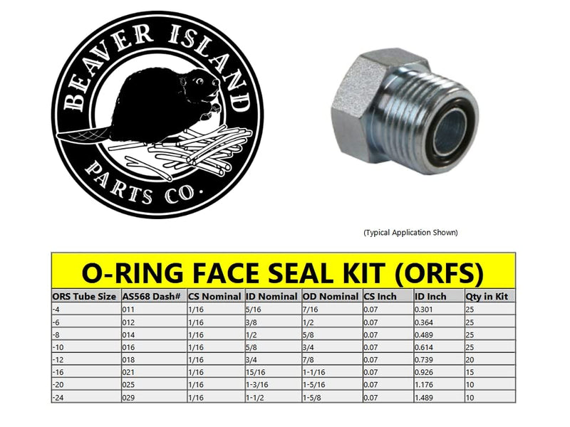 [Australia - AusPower] - Hydraulic O-Ring Kit FACE ORFS Fittings 155 Pieces (8 Common Sizes) SAE Buna-N 90 Durometer 