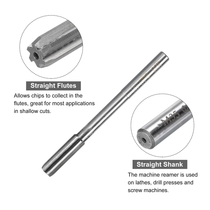 [Australia - AusPower] - uxcell Chucking Reamers, 12mm H8 Metric Machine Reamer Drill Bit for Metal Wood Hole Reaming, Straight Flute M35 High Speed Steel Tool 
