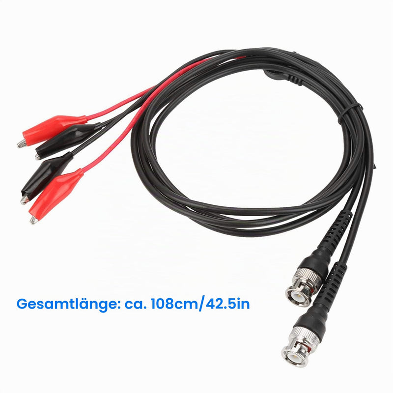 Akozon Test Leads 2 Pieces BNC Crocodile Clip Test Leads P1011 BNC Q9 to Dual Crocodile Clip Oscilloscope Measuring Tip Measuring Cable