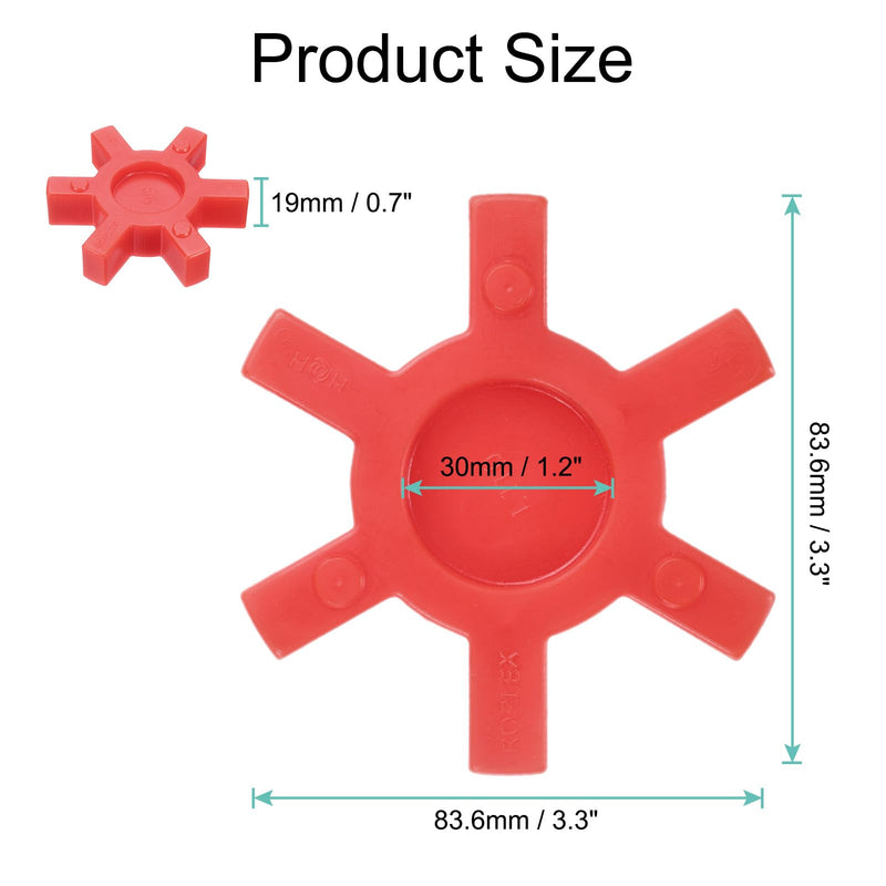 [Australia - AusPower] - Uxcell 4pcs L110 Jaw Coupling Insert, Urethane Flexible Solid Type Center Insert for L-Jaw Couplings, Red 