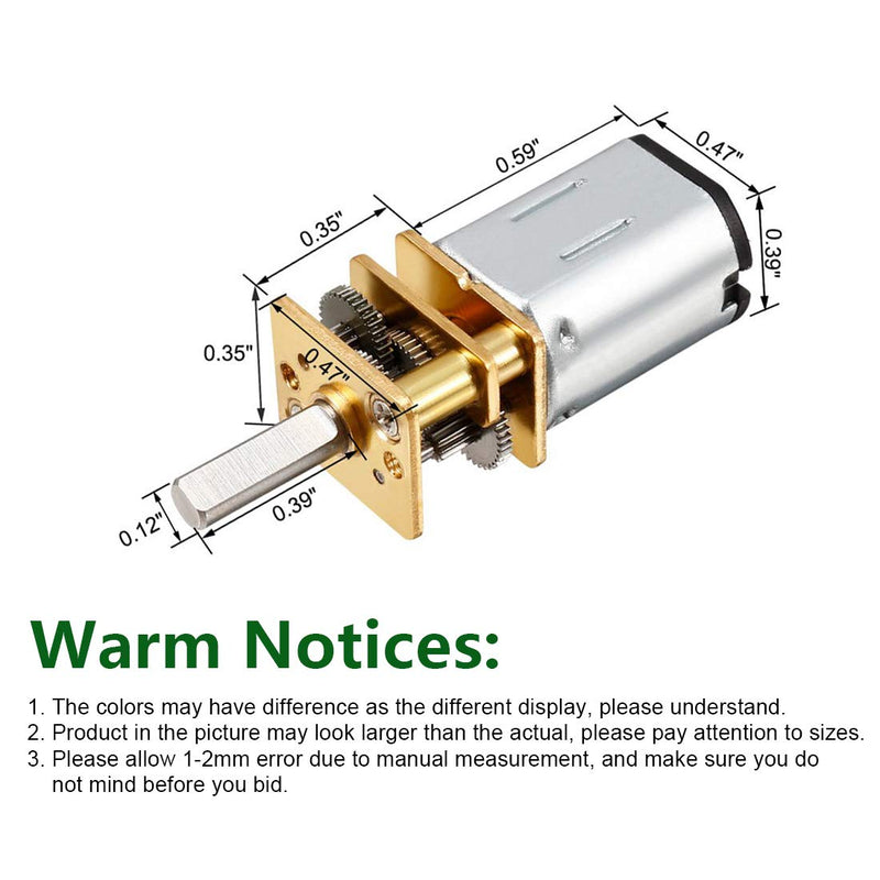 2Pcs DC 3V 250RPM N20 Torque Geared Gearbox Gear Box Micro Electric Motor