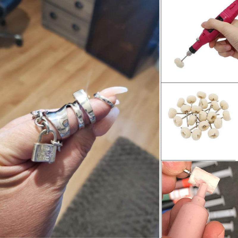 [Australia - AusPower] - 100 pcs 1/8inch Cashmere Polishing Buffing Wheel for Dremel - Buffing Wheel or Silver Polish Wheel - Watch & Jewelry Polishing Kit 100Pcs-cotton 