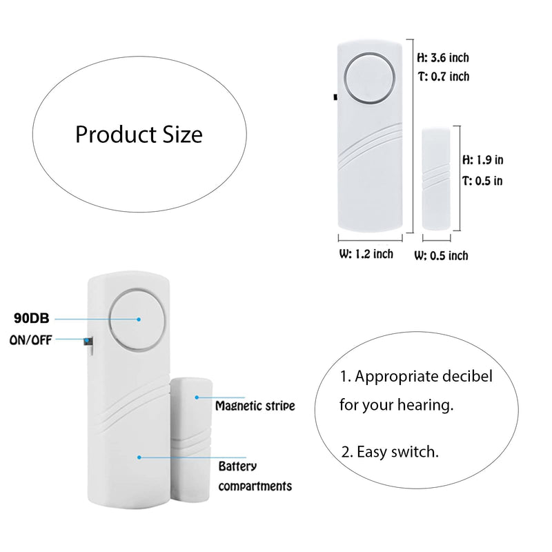 [Australia - AusPower] - Door Window Alarm, 90DB Door Alarms for Kids Safety, Wireless Sensor Door Window Burglar Alarm-Window Pool Alarms for Home (15 Pack) 15 Pack 