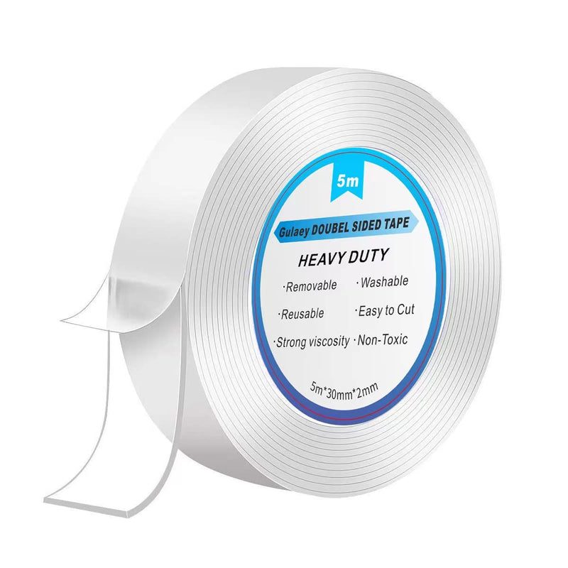 Nano Adhesive Tape, Double Sided Tape Heavy Duty, Nano Tape,Multipurpose No-Trace Removable Glue Tape,Washable Strong Sticky Wall Tape Strips for Paste Items,Household (5M/16.4FT) 5M/16.4FT