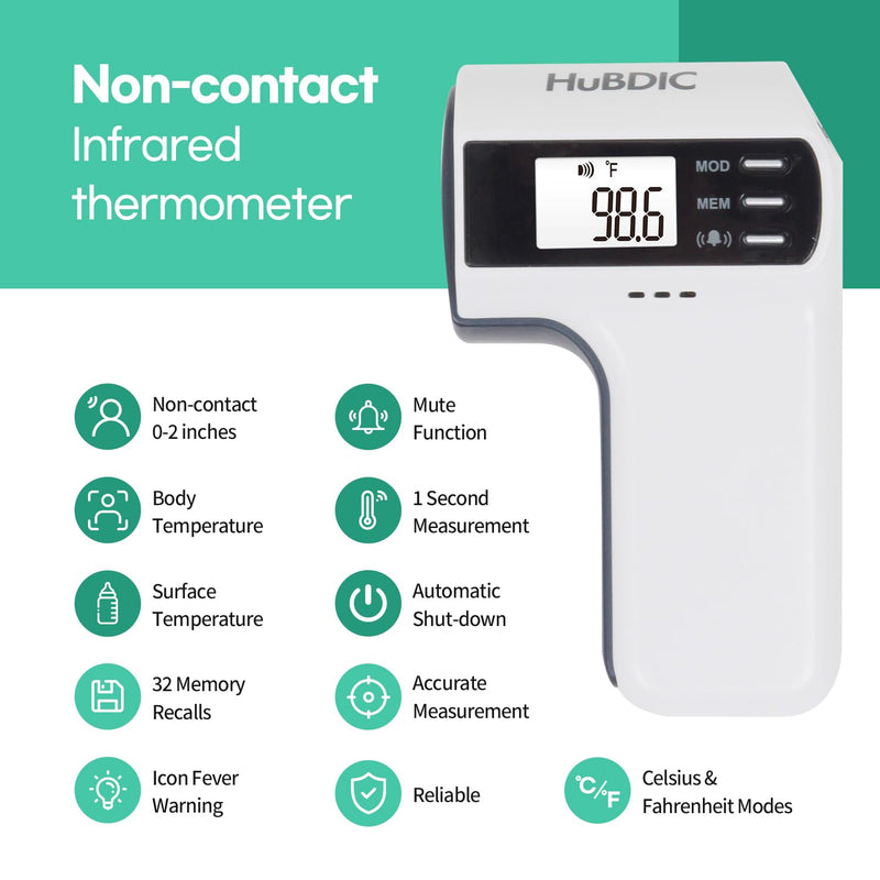 [Australia - AusPower] - Medical Grade Infrared Non-Contact Forehead Thermometer, Digital Infrared Thermometer for Adults and Kids, Touchless Baby Thermometer, LCD Display and Memory Function (Gold) FS-300 (Gold) 