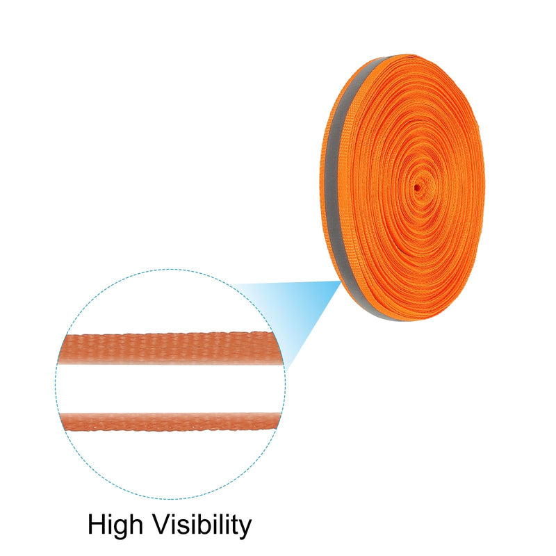 PATIKIL Reflective Tape Strip, 10mm x 22yards High Visibility Reflective Tape Sew-on DIY Warning Safety Fabric Webbing for Clothing Raincoats, Orange