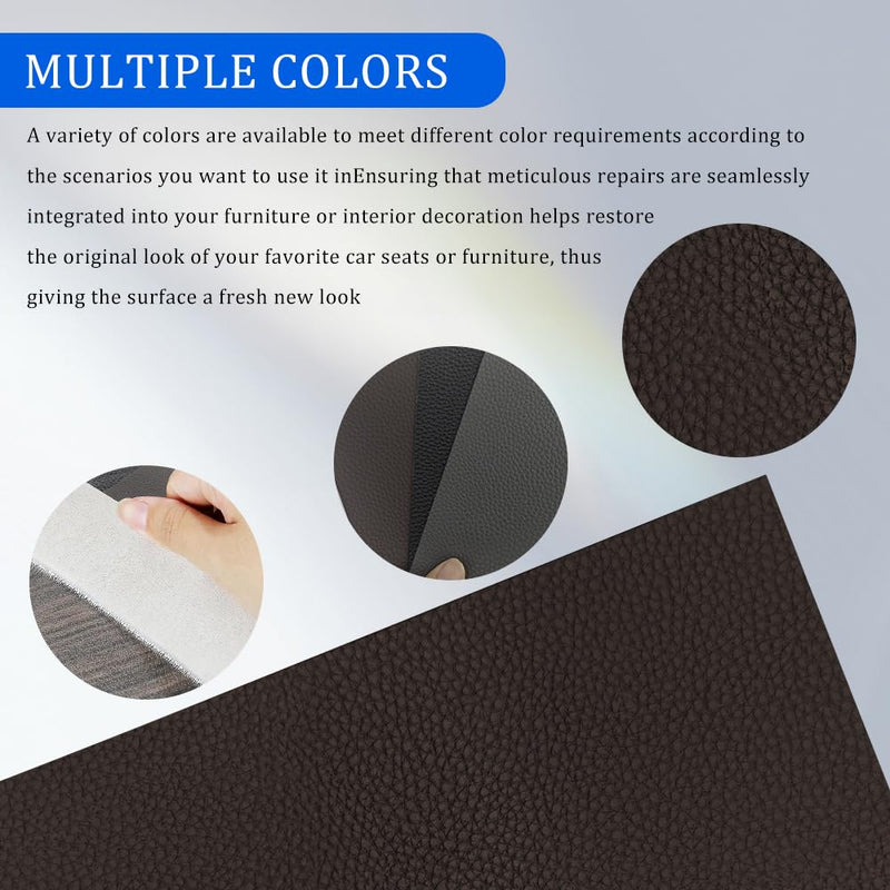 2PCS Leather Repair Patch Tape, Leather Repair Kits for Couches and Cars, Vinyl Repairs Patch, Car Waterproof Self Adhesive Leather Tape Repair Kit for Furniture Couches Chairs (Brown) Brown