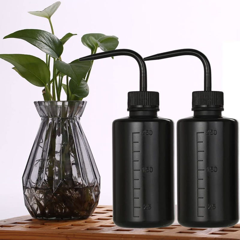 [Australia - AusPower] - 2Pcs Tattoo Wash Bottle 250ml | 8oz Squirt Succulent Watering Safety Rinse Bottle Watering Tools for Medical Cleaning Washing Bottle Black 