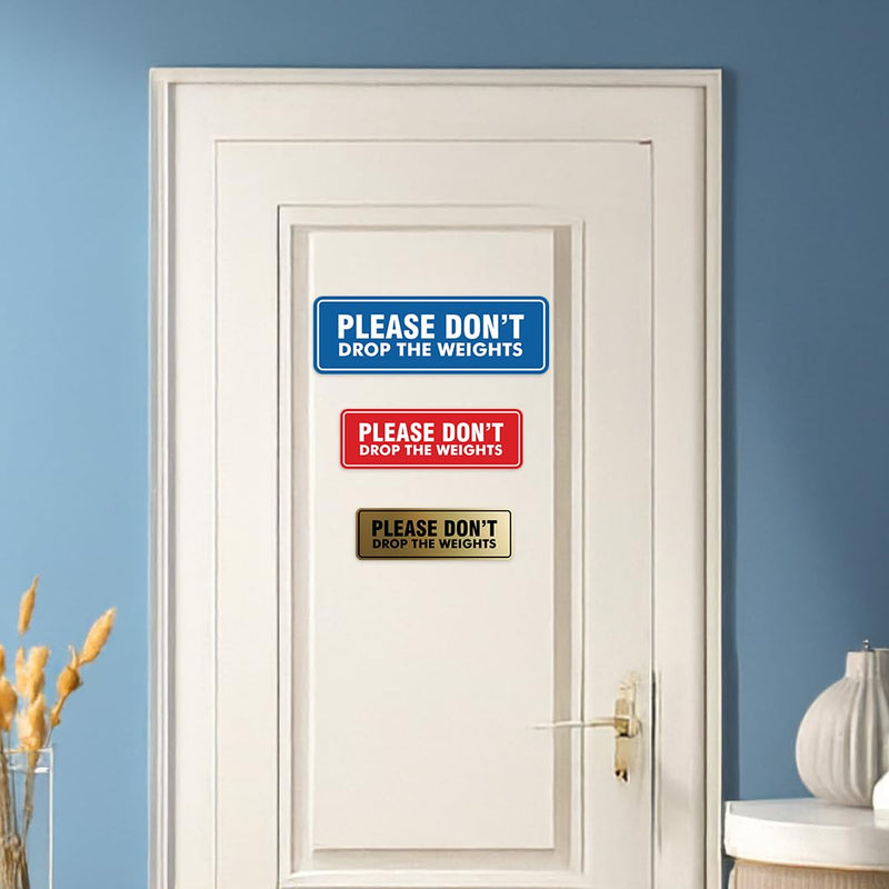 Signs ByLITA Standard Please Don't Drop The Weights Sign (Black) - Large 2 Pack 3 x 9" - Large (2 Pack) Black