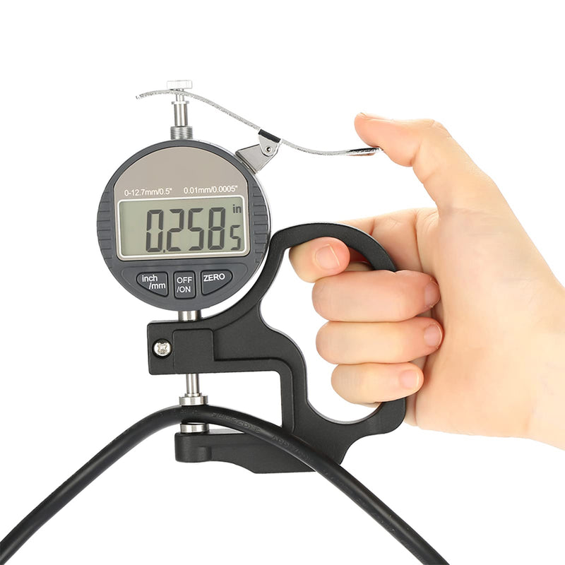 [Australia - AusPower] - HEITIGN 16 * 12 * 5 Micrometer Measuring Tool Leather Thickness Digital Display Paper Leather Cloth Thickness Measuring Tool Range 0‑12.7mm 0.01mm 