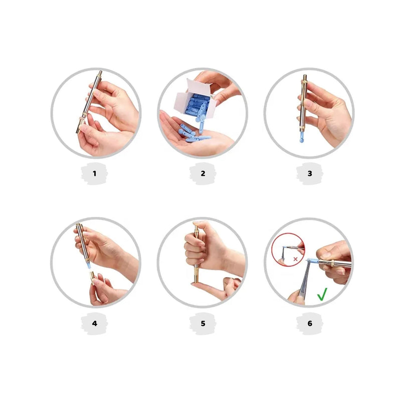 Lancing Aid with 100 Sterile Lancets, Blood Lancet Pen, Blood Collection Pen, Cupping Pen, Lancet Pen, Blood Pen, Blood Drainage, Hacamat Kalemi, Hijama Pen