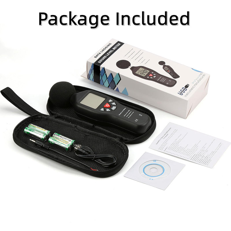 [Australia - AusPower] - Digital Sound Level Meter 30-130dB Range High Accuracy A C Weighting Data Logging 32000 Readings Fast Slow Response Backlit Display AC DC Output Portable Noise Meter 