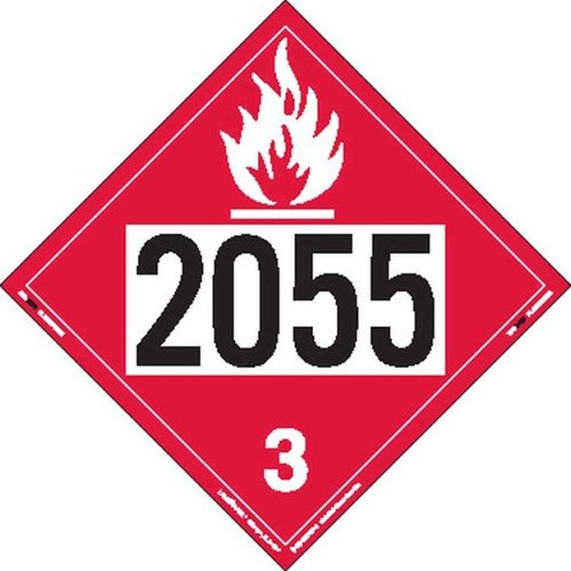 Labelmaster ZT2-2055 UN 2055 Flammable Liquid Hazmat Placard, Tagboard (Pack of 25)