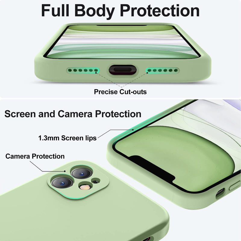 [Australia - AusPower] - Vooii Compatible with iPhone 11 Case, Upgraded Liquid Silicone with [Square Edges] [Camera Protection] [Soft Anti-Scratch Microfiber Lining] Phone Case for iPhone 11 6.1 inch - Matcha 