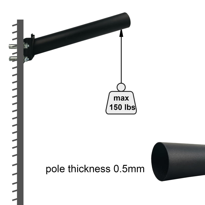 [Australia - AusPower] - Light Pole Mount,Solar Lighting Mounting Bracket Extension Pole Kit Wall Black Metal Pipes Barn Lights Fixture Antenna Adaptor Outdoor Arm for Street Light,Wall Mounted Tire,Barn Lamp,Post Tree 12 inches black 