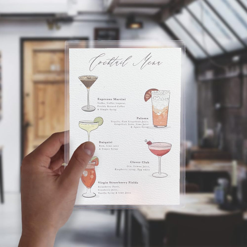 [Australia - AusPower] - StoreSMART - Rigid Plastic Menu - 5" x 7" - 25-Pack - HPP5X7-MENU-25 