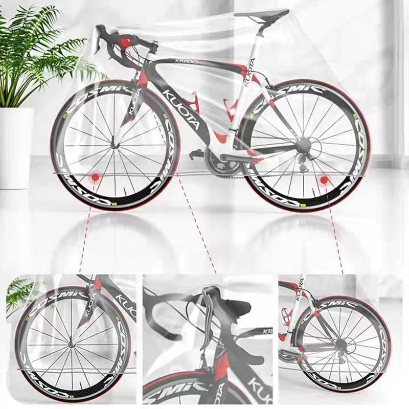 [Australia - AusPower] - Ouliget Disposable Clear Bike Covers, Waterproof Protection Dust Outdoor Rain Cover,Garage Storage Bag for Bicycles Mountain Bikes Electric Scooters Motorcycles,95 Inches,10 Pieces 95 Inches 