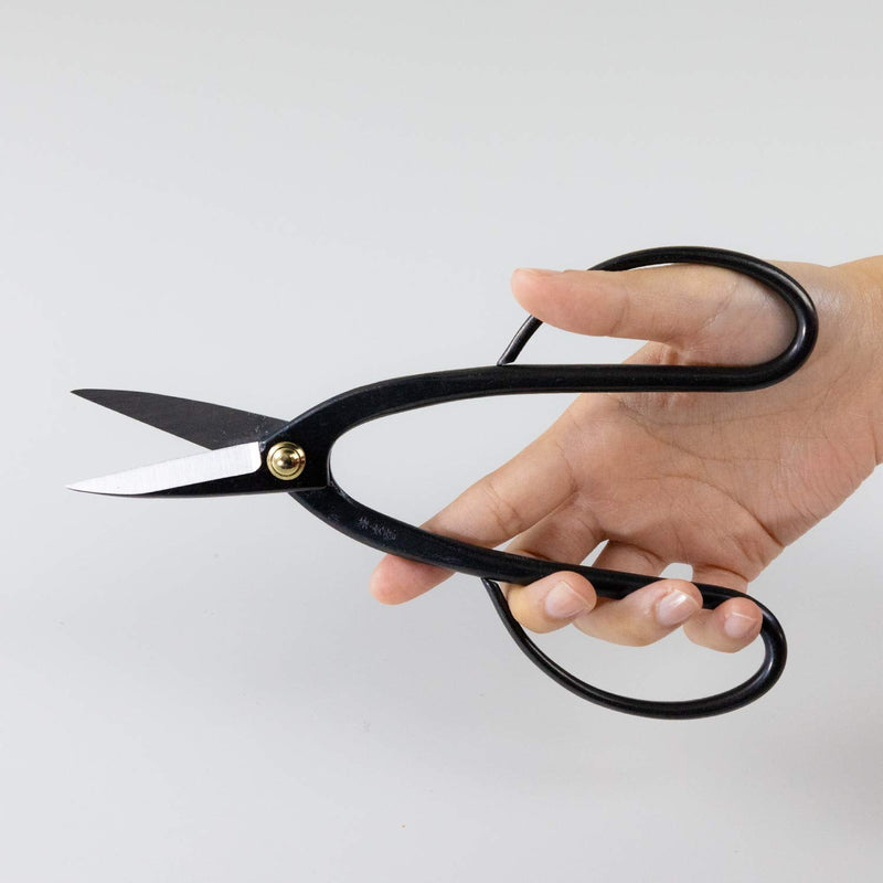 Wazakura Ashinaga Bonsai Pruning Scissors 8inch (200mm) MADE IN JAPAN, Long Handle Bonsai Cutter in Carbon Steel, Rose Pruning Shears, Flower Scissors, Japanese Gardening Tools Ashinaga Long Handle Black