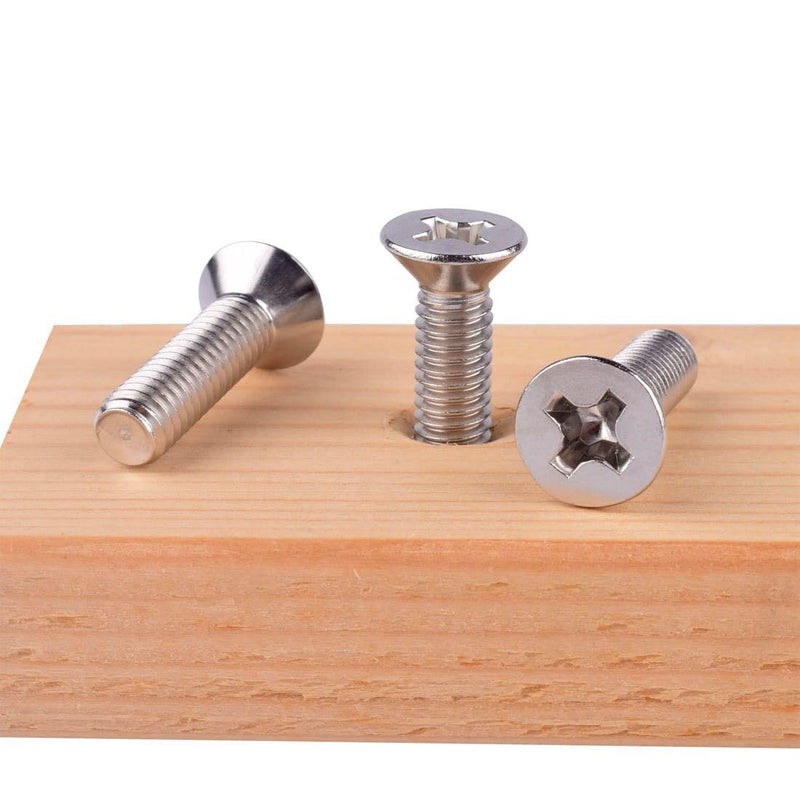 [Australia - AusPower] - #10-32 x 3/8" Phillips Flat Head Machine Screws, Stainless Steel 304 (18-8), UNF Thread, Countersunk Head Machine Screws, 40Pcs #10-32 x 3/8" (40Pcs) 