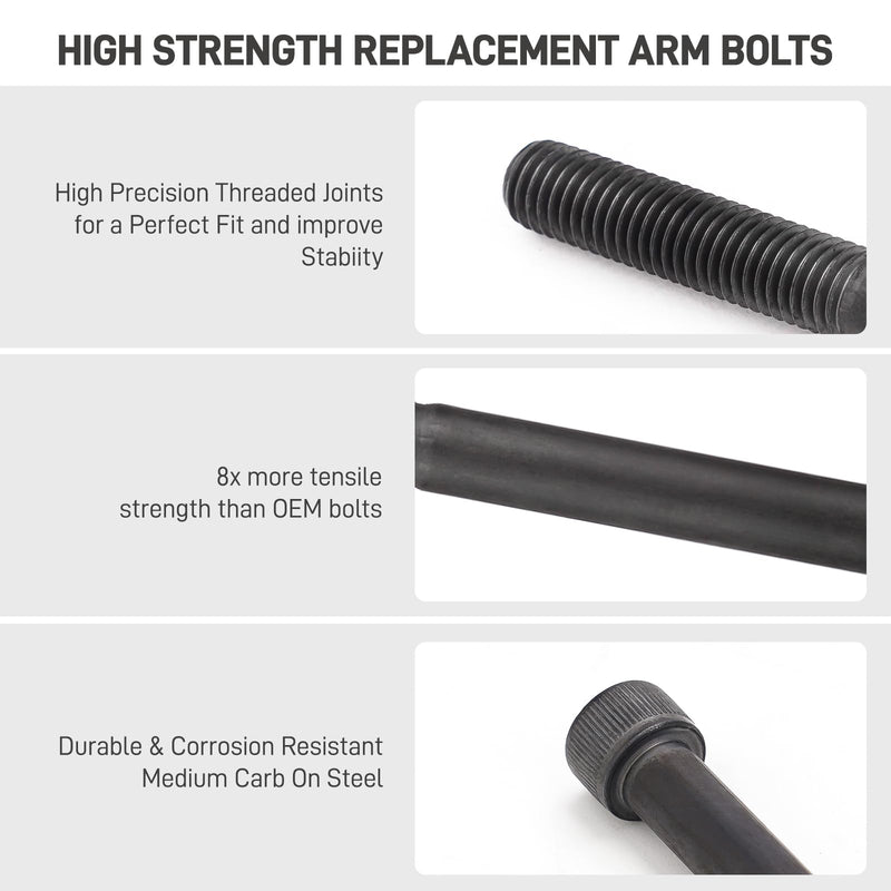[Australia - AusPower] - Alloy Steel Arm Bolts for Herman Miller Aeron Chair Replacement Kit, with Hexagon Spanner - 2 Pack(Black) 