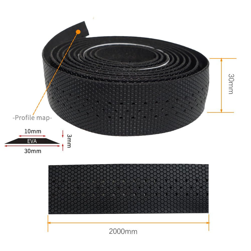 Road Bike Handlebar Tape -Black 3 mm Thick Comfortable – Soft, Classic Road Racing Bicycle Handle Bar Tape