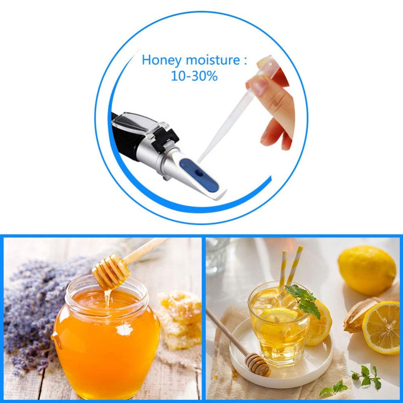 [Australia - AusPower] - Honey Refractometer with ATC, Hobein Refractometer for Honey Moisture, Brix and Baume, 3-in-1 Uses, 58-90% Brix Scale Range Honey Moisture Tester, Ideal for Honey, Maple Syrup, Molasses, Bee Keeping 