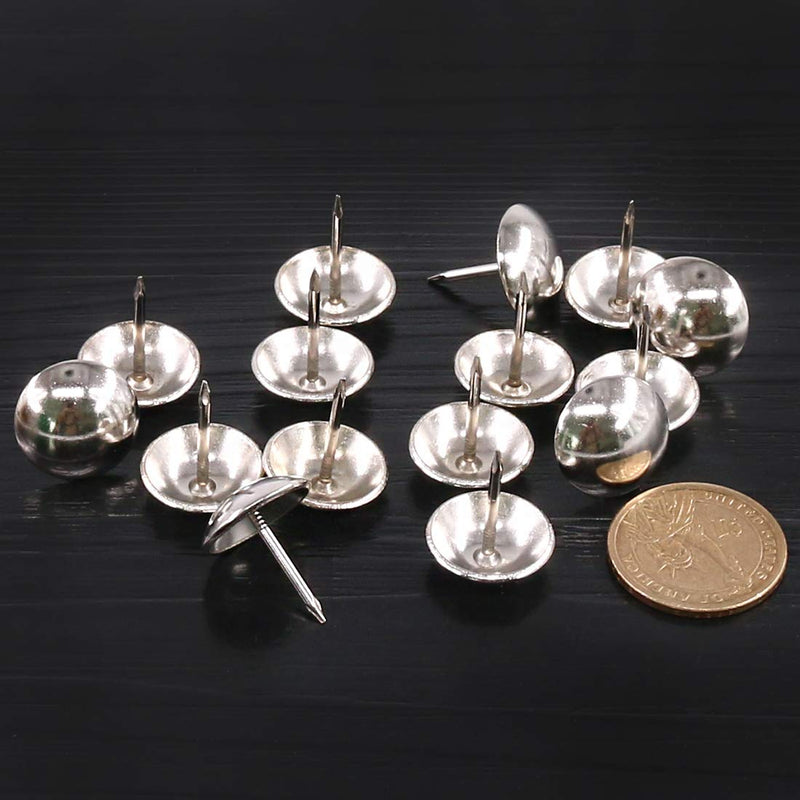[Australia - AusPower] - Keadic 200Pcs 3/4" (19mm) Antique Upholstery Tacks Furniture Nails Pins Assortment Kit for Upholstered Furniture Cork Board or DIY Projects - Silver 3/4" - Silver - 200pcs 