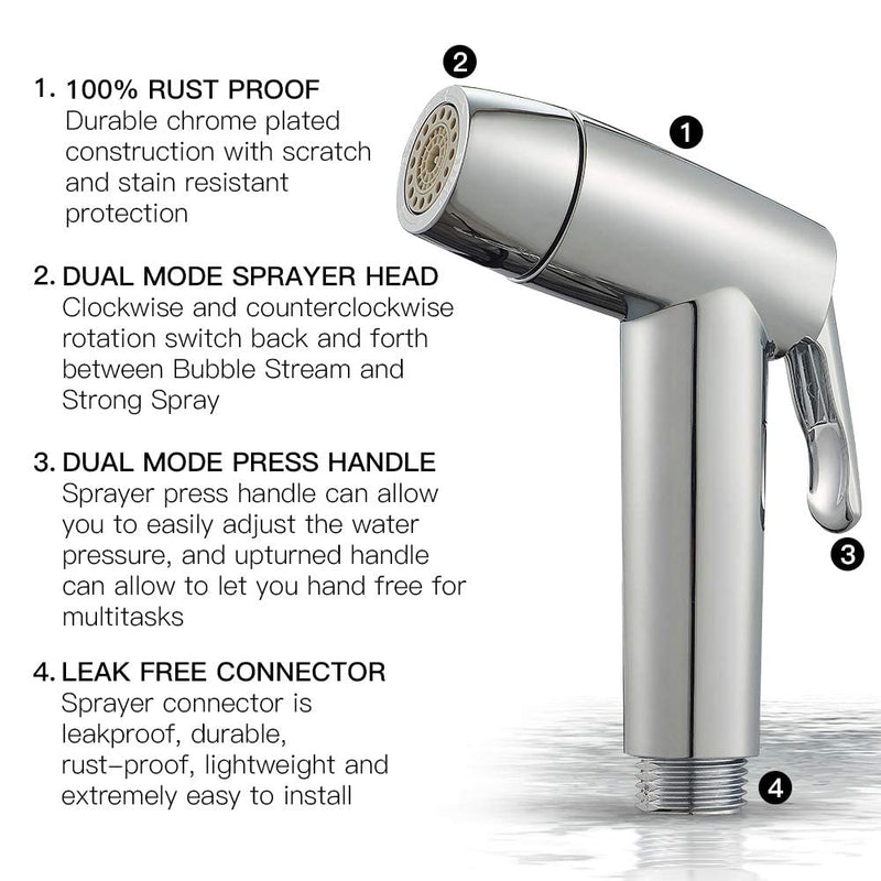 Kitchen Sink Sprayer, Houtingmaan Side Sprayer, Sprayer Head Replacement,Sink Spray head,17 ADAPTERS,Sink Sprayer Chrome Dual Function Mode