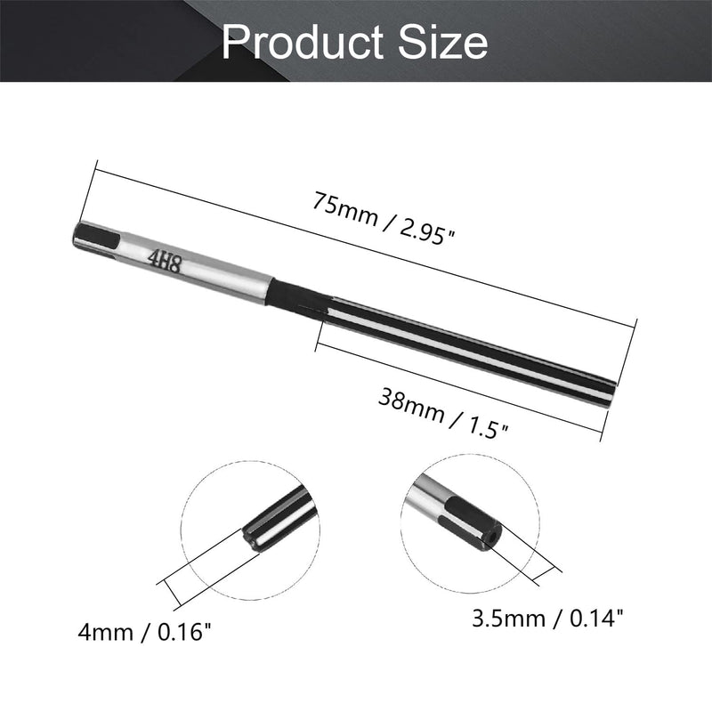[Australia - AusPower] - Utoolmart Hand Reamer 4mm Alloy Tool Steel H8 6 Straight Flutes 9Crsi Hand Milling Cutter Tool 1pcs 