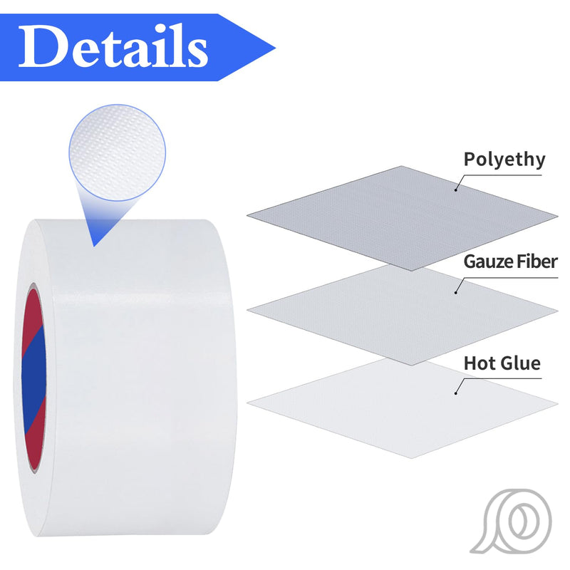 White Heavy Duty Duct Tape, 3 Inch x 55 Yards, Industrial Grade Waterproof & UV Resistant, Strong Adhesive for Indoor Outdoor Repairs, Crafts, Home Improvement, Moving Packing and DIY Projects 3Inch x 55 Yards White 1