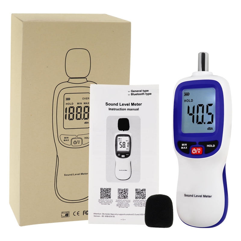 [Australia - AusPower] - Wireless Sound Level Meter with Bluetooth: Portable Decibel Meter, App Data Logging, and High Accuracy SPL Meter 0~130dB for Professional Noise Inspections and Home Use 