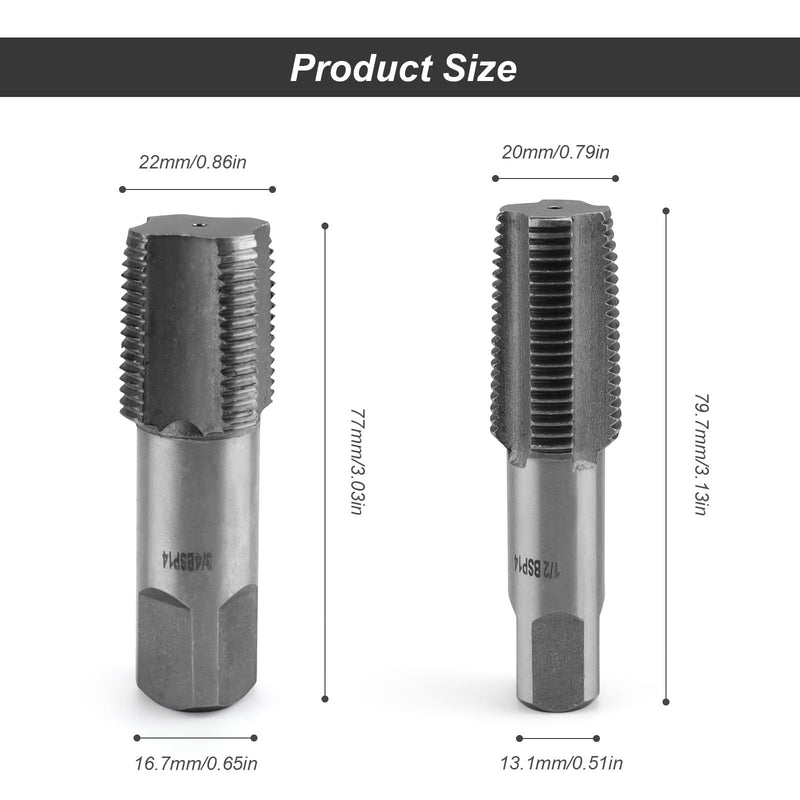 [Australia - AusPower] - DEANKEJI 2-Piece Set Pipe Threading Tool, 1/2" Re Threadings Tool, 3/4"Pipe Threading Tools, Tap Set with Plastic Storage Box, for Repairing Pipes Thread Connections 