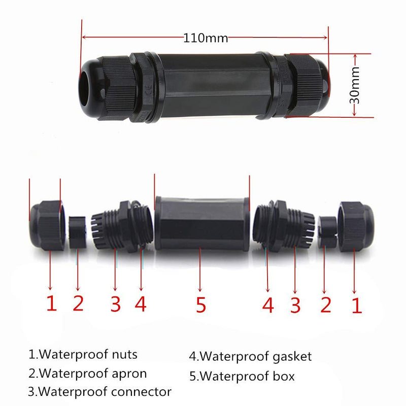 10PCS M22Z Shielded RJ45 Waterproof Cat5/5e/6 8P8C Connector IP67 Ethernet LAN Cable Connector Double Head Outdoor LAN Coupler Adapter Female to Female 10PCS