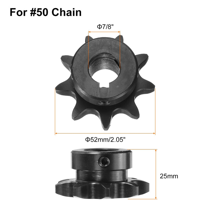 [Australia - AusPower] - uxcell #50 Chain Roller Sprocket B Type, 5/8" Bore 9 Tooth Single Strand Chain Sprocket, Carbon Steel, Keyway with Set Screws 