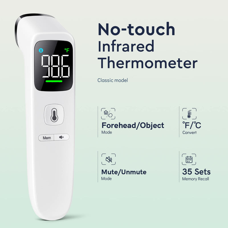 [Australia - AusPower] - Forehead Thermometer & Ear Thermometer for Adults and Kids - LED White & LCD White 