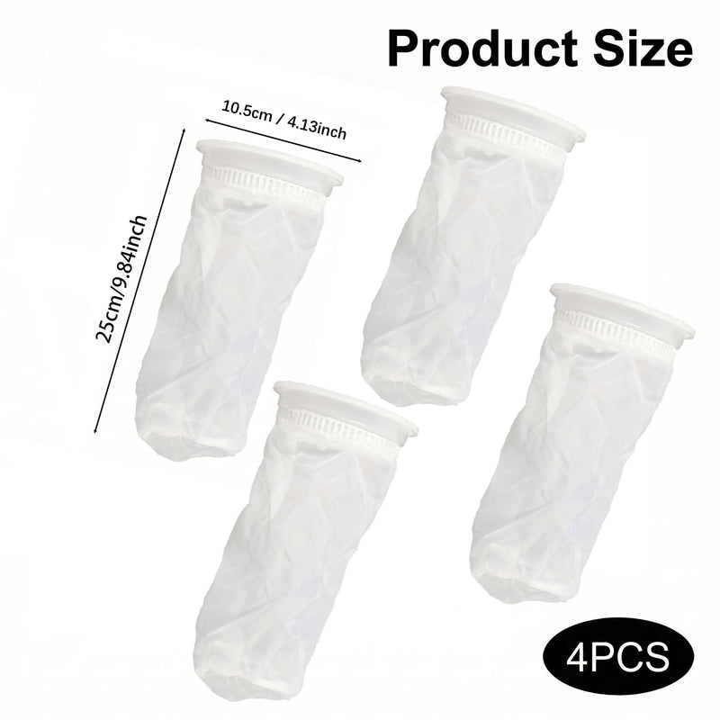 Pack of 4 IBC Filter Lid Filter, Rainwater Filter, IBC Tank Filter, IBC Container Accessories Lid Filter, Nylon Barrel Filters, Washable Replacement Filter for Rain Bottles, Mesh Filter Set Rainwater