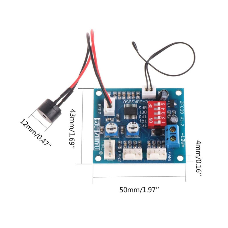 [Australia - AusPower] - DC 12V 5A PWM PC CPU Fan Temperature Control Speed Controller Board Speed Controller Temperature Probe Buzzle 