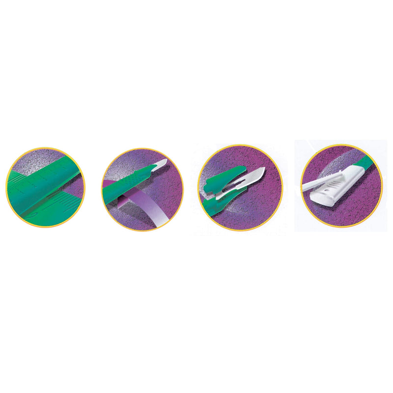 Gima Sterile Scalpels made of Rust-Proof Stainless Steel, ABS Handle, for Single Use, Premium, Safety Blade Guard Premium - 10 scalpels 11