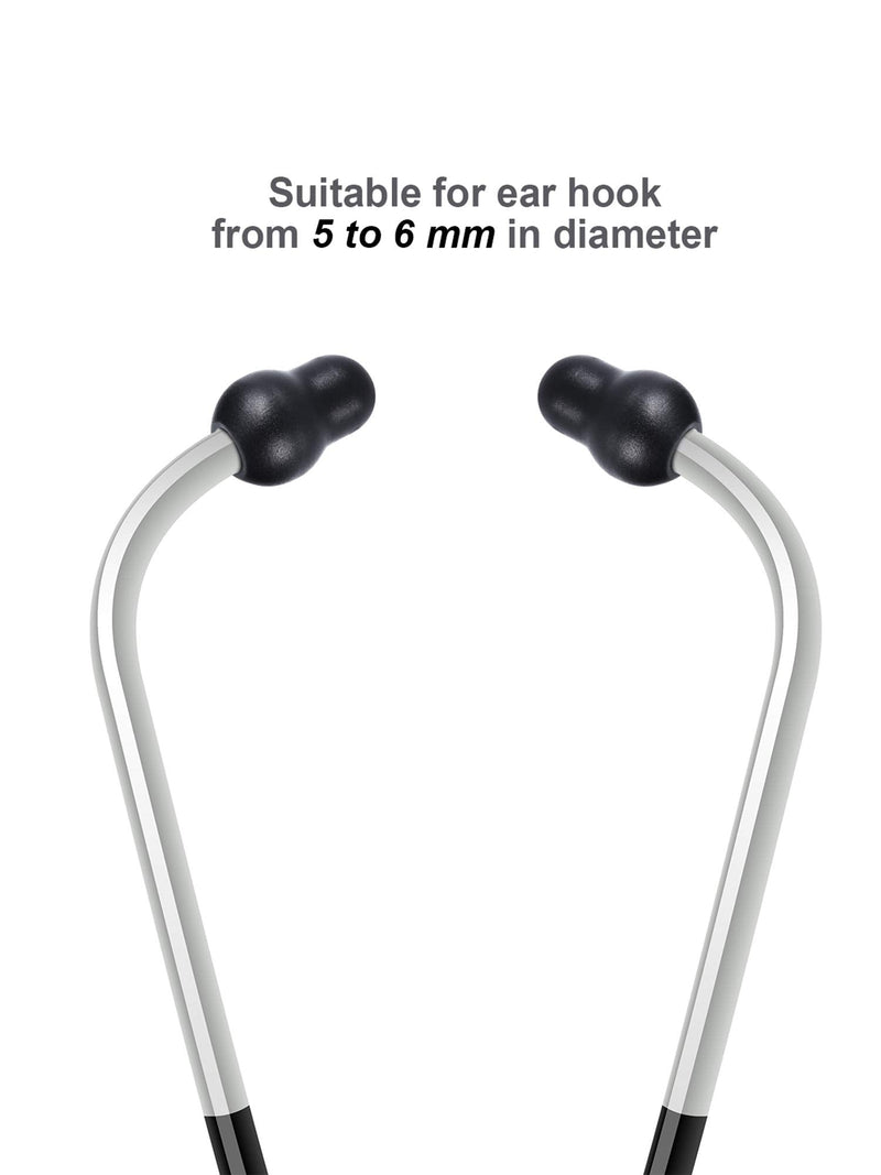 [Australia - AusPower] - Replacement Stethoscope Ear Tips Earpieces Universal Soft Silicone Ear Plugs Earbuds Snap Tight Soft Sealing Ear Tips (Black, 24 Pieces) Black 