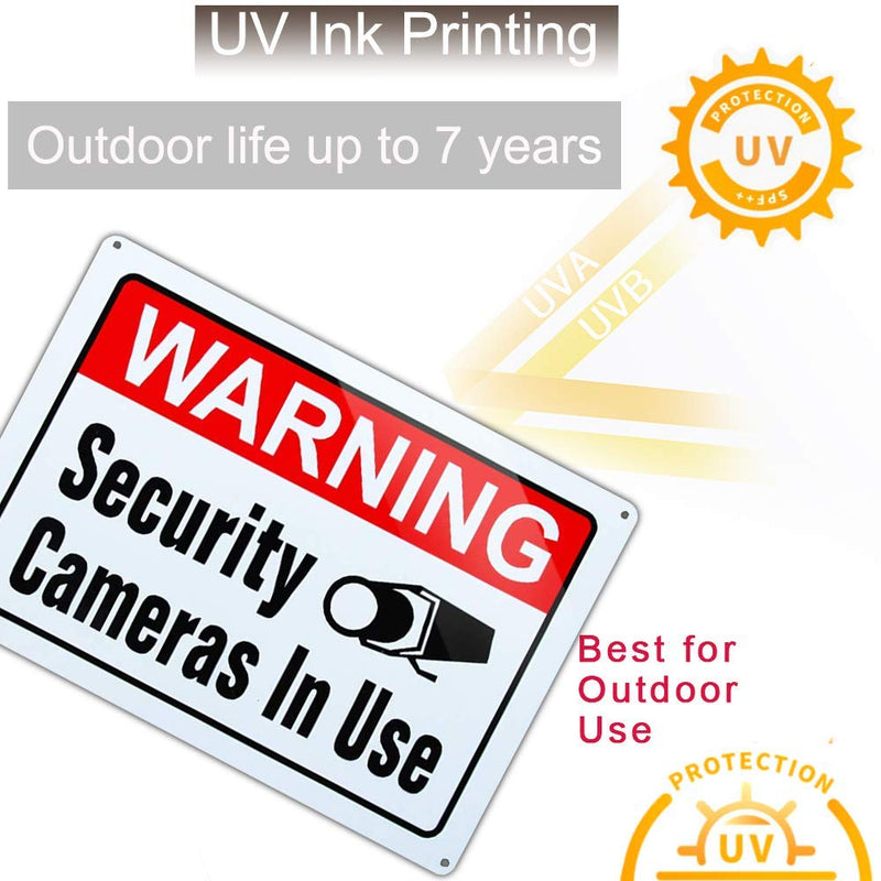 [Australia - AusPower] - Video Surveillance in Use Sign,Warning Security Cameras in use Sign,Large 10x14 Inch Aluminum UV Ink Printed for House and Business (4-Pack)… 4-Pack(10''x14'') 