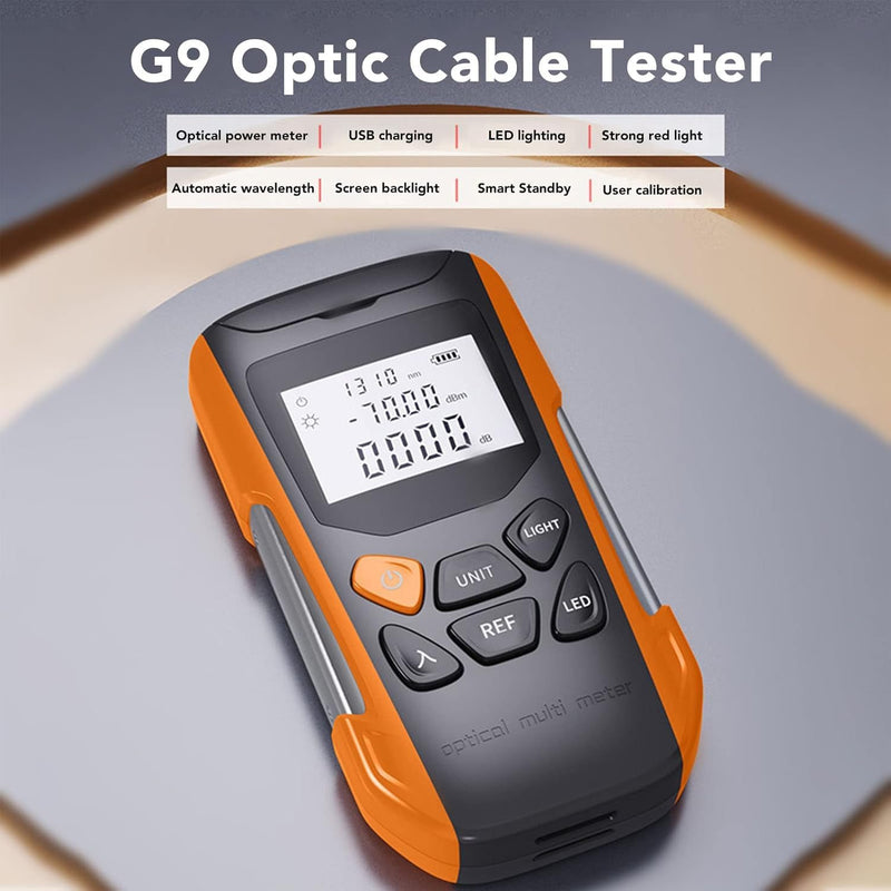[Australia - AusPower] - Optical Power Meter, 3-in-1 Fibre Optic Cable Tester, Visual Error Locator, Fibre Optic Power Meter, Light Attenuation Tester, 30 KM FTTH Fibre Tester, Mini OPM+VFL Fibre Cable Tester, SC FC ST 