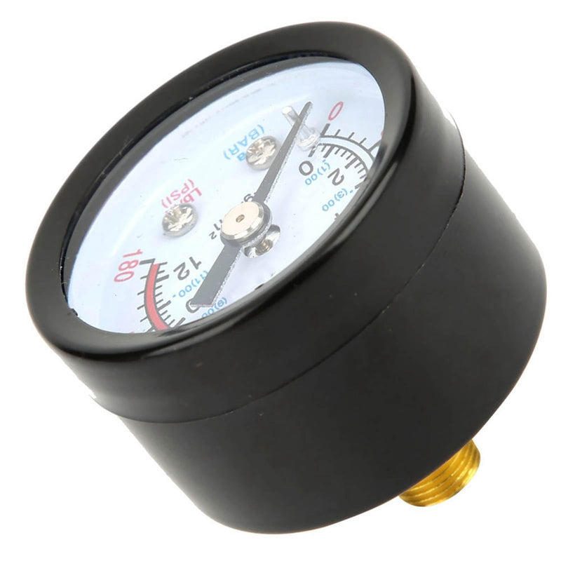 [Australia - AusPower] - Air Compressor Pressure Gauge Gauge Display Black Iron Housing Diameter of Lower Bracket Approx. 42mm for Screw Piston Compressor 